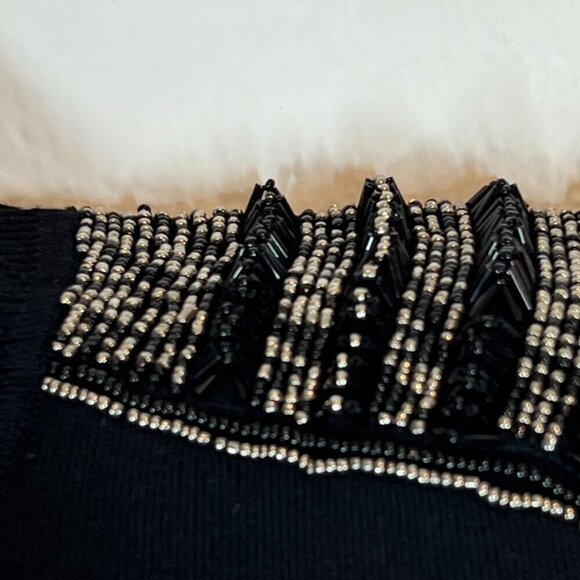 Vintage Marciano Black Dress Beaded Mini Retro Small - Picture 7 of 12